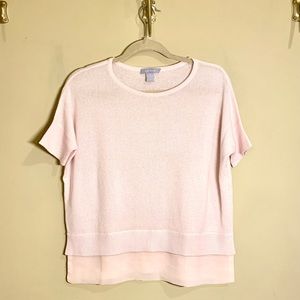 Pink Cashmere Layered Sweater